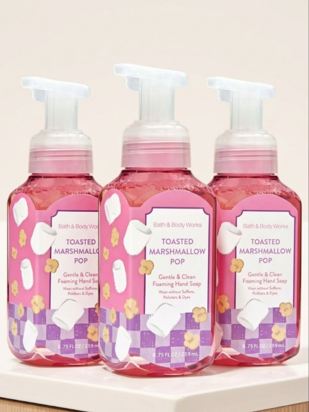 Bath & Body Works Toasted Marshmallow Pop Foaming Hand Soap - Pink & Purple